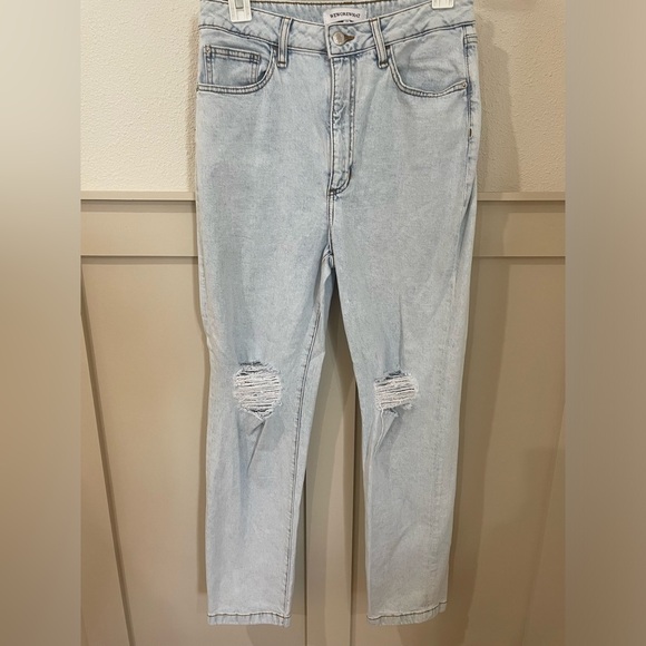 WeWoreWhat High Rise Baggy Straight Leg Distressed Women Jeans Size 27 - Picture 2 of 11